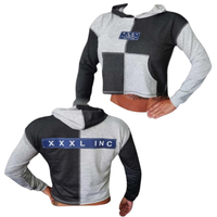 Explosive Fibers EMBROIDERED XXXL INC plaid cropped hoodie