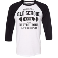 T-shirt de baseball bicolore en coton Old School Bodybuilding PROPERTY