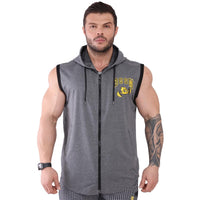 Big Sam BGSM Oversized Cotton Zip-Up Hooded Vest 3623