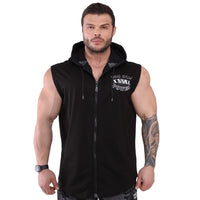 Big Sam XXXL Oversized Cotton Hooded Vest with Zipper 3621
